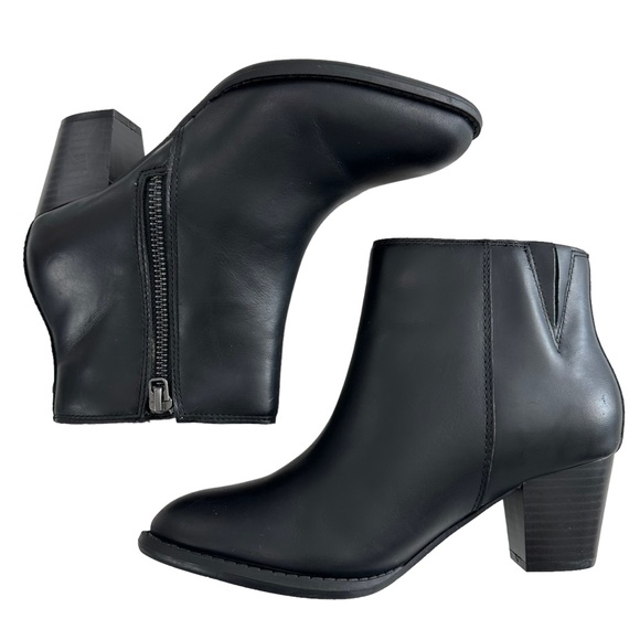 Vionic Madeline Black Leather Block Heel Ankle Booties Women’s Size Size 5 - Picture 6 of 16